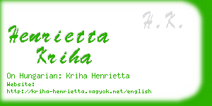 henrietta kriha business card